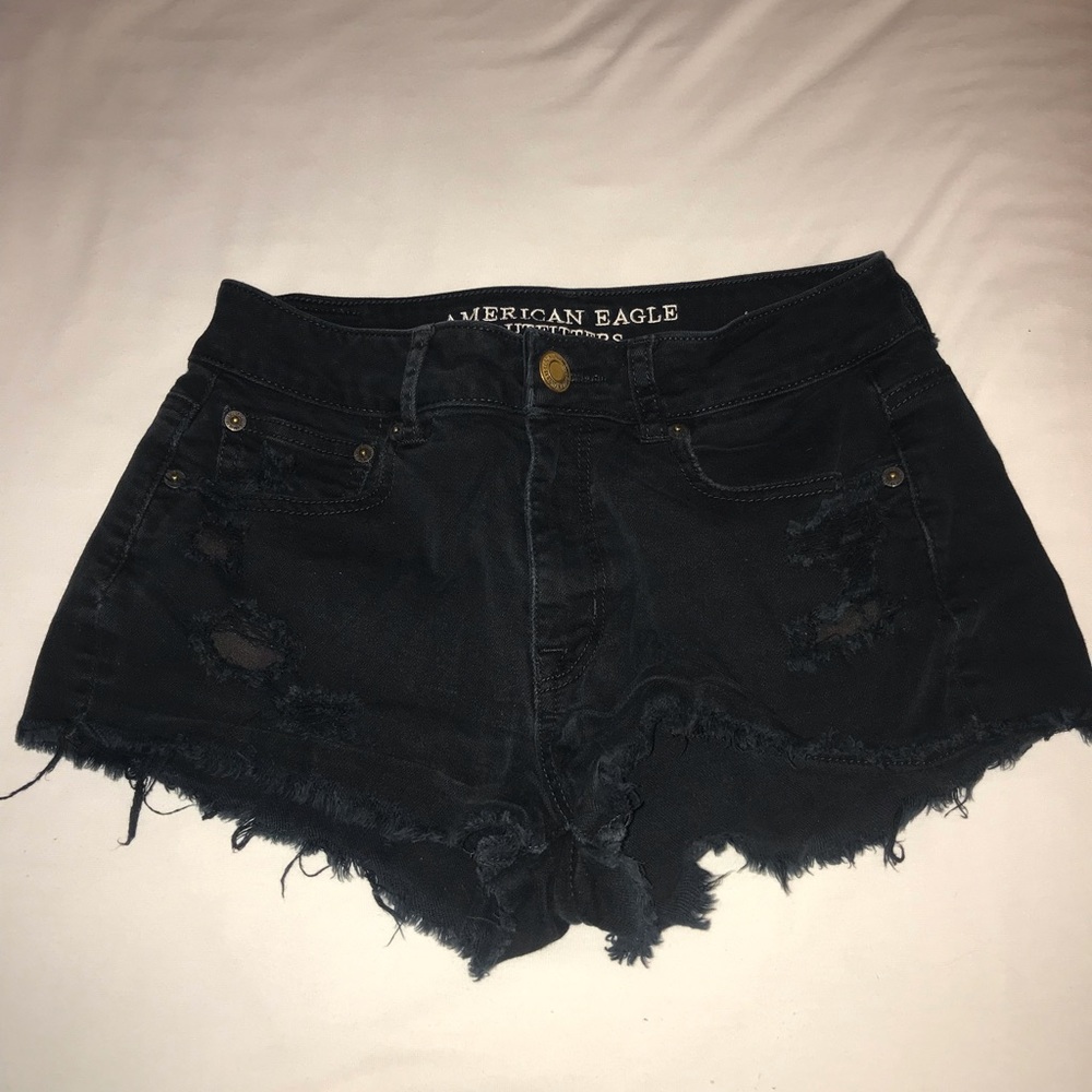 Black American Eagle Black High Rise Shorts